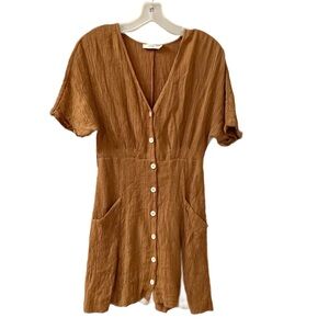 Women’s LUSH Brown Button-Down Mini Dress - Size Small - Nice